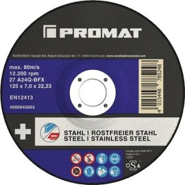 PROMAT Premium-Schruppscheibe 2in1 gekröpft INOX/Stahl Bohrung 22,23 mm