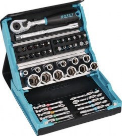 HAZET Steckschlüssel- und Bitsortiment SmartCase 2200SC-2 50-teilig 6Kt./Schlitz/PH/PZ/TX