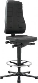 BIMOS Arbeitsdrehstuhl All-In-One Highline Bodengleiter + Fußring Integralschaum schwarz 570-830 mm