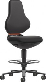 BIMOS Arbeitsdrehstuhl TEXON Sitz-Stopp-Rollen und Fußring Supertec schwarz 570-810 mm
