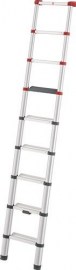 HAILO Stufen-Teleskop-Anlegeleiter Aluminium SprossenStufen 9 max. Gesamtbelastung 150 kg