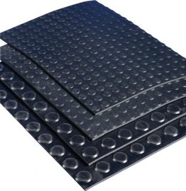 MÖLLER Gummiflachnoppenmatte ElaQprem Breite 1,2 m Länge 10 m Dicke 3 mm schwarz NR/SBR Rolle