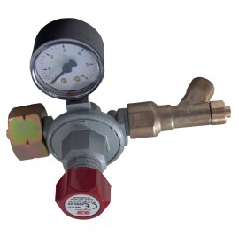 Flaschendruckminderer Propan mit 1 Manometer, regelbar bis 4 bar, mit Schlauchbruchsicherung