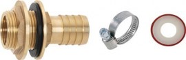 GEKA Regentonnenanschluss Set Messing Schlauchgröße 25 mm Innengewinde 3/4 ″