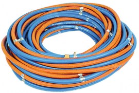 Schlauchgarnitur Propan/O2, 4x4mm, 10m lang mit Anschlüssen