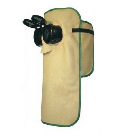 Ledermaske mit hochklappbarer Brille