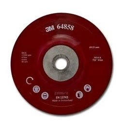 3M™ Hochleistungsstützteller flach, rot, 125 mm, M14, flexibel